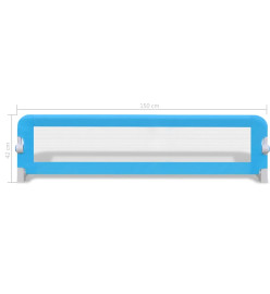 Barrière de lit de sécurité pour tout-petits 2pcs Bleu 150x42cm