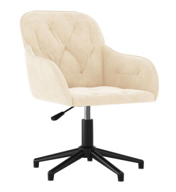 Chaise pivotante de bureau Crème Velours