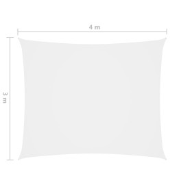 Voile de parasol Tissu Oxford rectangulaire 3x4 m Blanc