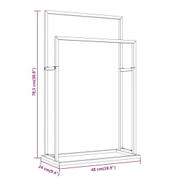 Porte-serviettes sur pied Doré 48x24x78,5 cm Fer