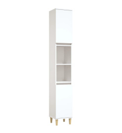 Armoire de salle de bain blanc 30x30x190 cm bois d'ingénierie