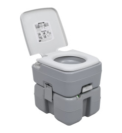 Toilette portable de camping Gris 20+10 L