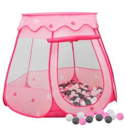 Tente de jeu pour enfants avec 250 balles Rose 102x102x82 cm