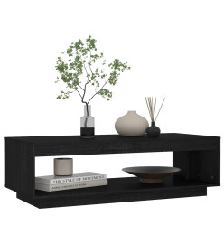 Table basse Noir 110x50x33,5 cm Bois de pin massif