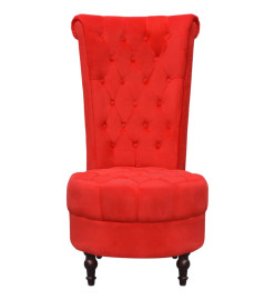 Chaise de canapé avec dossier haut Rouge Tissu