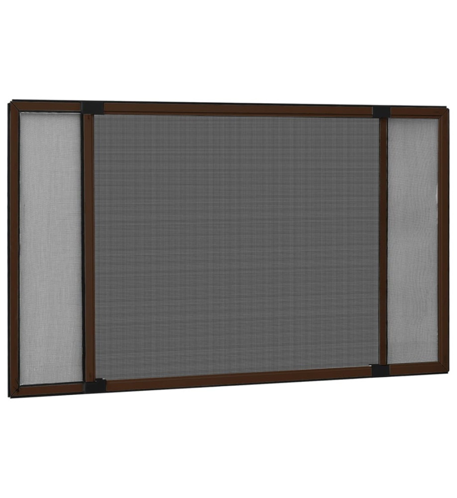 Moustiquaire extensible pour fenêtres Marron (75-143)x50 cm