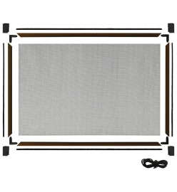 Moustiquaire extensible pour fenêtres Marron (75-143)x50 cm