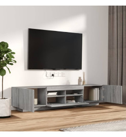 Ensemble de meubles TV avec lumières LED 2 pcs Sonoma gris