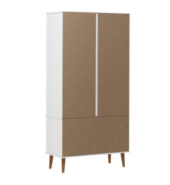 Armoire à vitrine MOLDE Blanc 90x35x175 cm Bois de pin massif