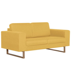 Ensemble de canapé 2 pcs Tissu Jaune