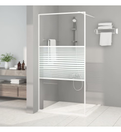 Paroi de douche Blanc 100x195 cm Verre ESG transparent