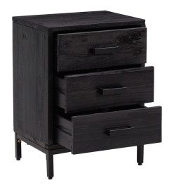 Tables de chevet 2 pcs Noir 40x30x55 cm Bois de pin massif