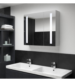 Armoire de salle de bain à miroir LED 89x14x62 cm