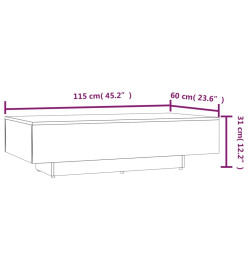 Table basse Chêne fumé 115x60x31 cm Bois d'ingénierie