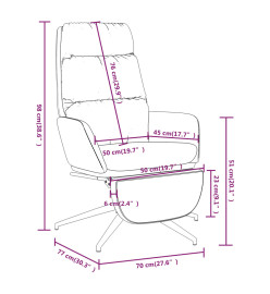 Chaise de relaxation avec repose-pied Gris foncé Tissu