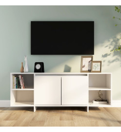 Meuble TV blanc 130x35x50 cm bois d'ingénierie