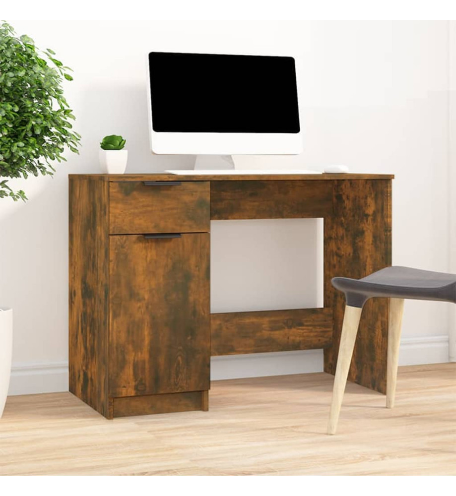 Bureau Chêne fumé 100x50x75 cm Bois d'ingénierie