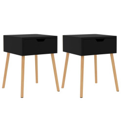 Tables de chevet 2 pcs Noir 40x40x56 cm Aggloméré