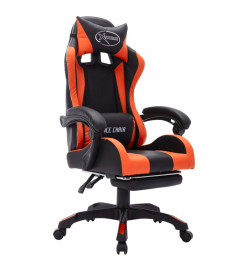 Fauteuil de jeux vidéo avec LED RVB Orange et noir Similicuir