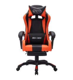 Fauteuil de jeux vidéo avec LED RVB Orange et noir Similicuir