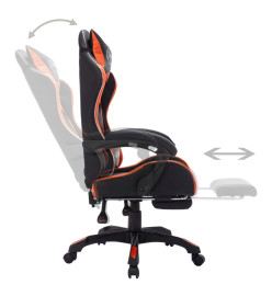 Fauteuil de jeux vidéo avec LED RVB Orange et noir Similicuir