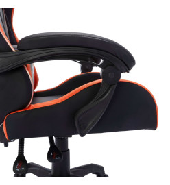 Fauteuil de jeux vidéo avec LED RVB Orange et noir Similicuir