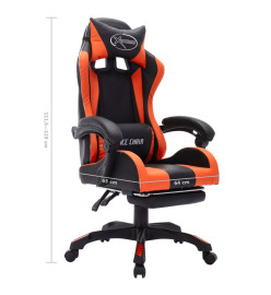 Fauteuil de jeux vidéo avec LED RVB Orange et noir Similicuir