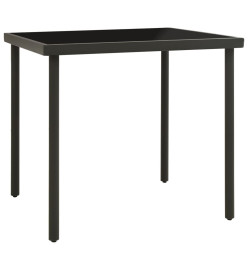 Table à dîner d'extérieur Anthracite 80x80x72 cm Verre et acier