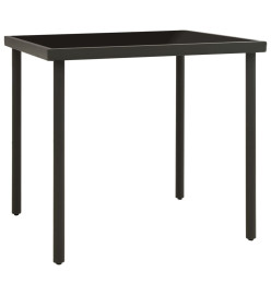 Table à dîner d'extérieur Anthracite 80x80x72 cm Verre et acier
