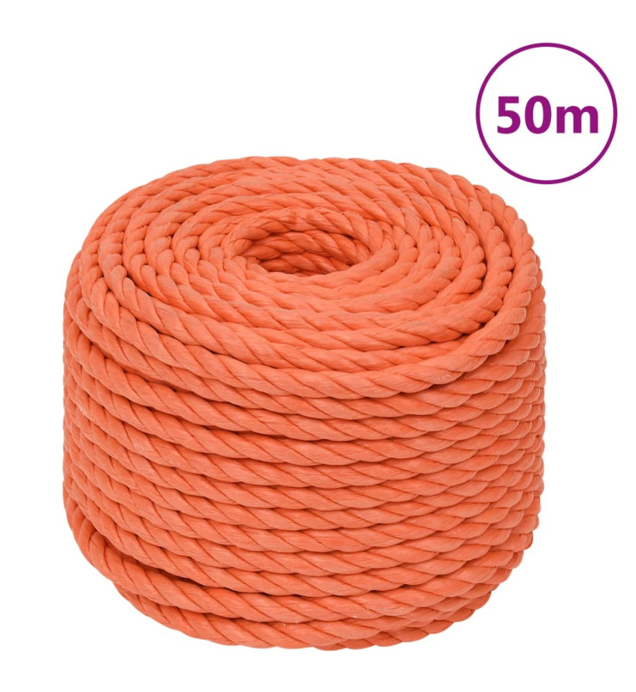 Corde de travail Orange 14 mm 50 m Polypropylène