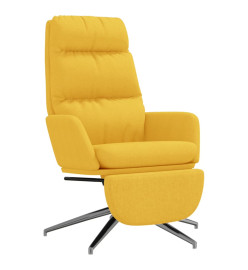 Chaise de relaxation avec repose-pied Jaune moutarde Tissu