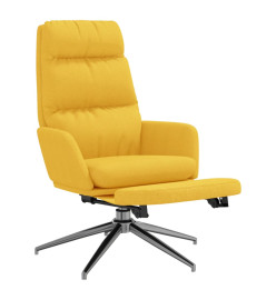 Chaise de relaxation avec repose-pied Jaune moutarde Tissu