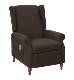 Fauteuil de massage inclinable Marron foncé Tissu