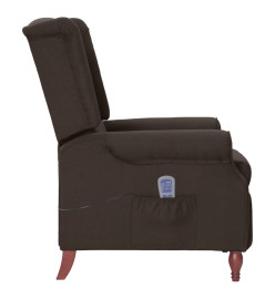 Fauteuil de massage inclinable Marron foncé Tissu