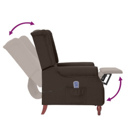 Fauteuil de massage inclinable Marron foncé Tissu