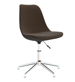 Chaise pivotante de bureau Marron foncé Tissu