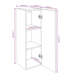 Meubles TV 4 pcs Chêne fumé 30,5x30x90 cm Bois d'ingénierie