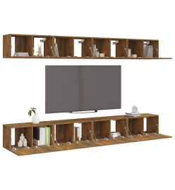 Meubles TV 8 pcs Chêne fumé 60x30x30 cm Bois d'ingénierie