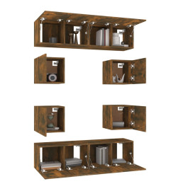 Ensemble de meubles TV 8 pcs Chêne fumé Bois d'ingénierie