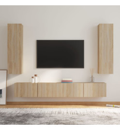 Ensemble de meubles TV 4 pcs Chêne sonoma Bois d'ingénierie