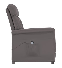 Fauteuil inclinable électrique Gris Similicuir