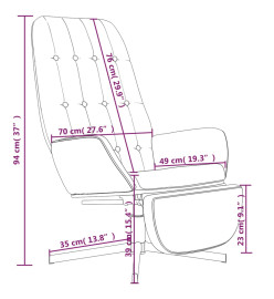 Chaise de relaxation et repose-pied Marron brillant Similicuir