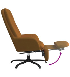 Chaise de relaxation avec repose-pied Marron Velours