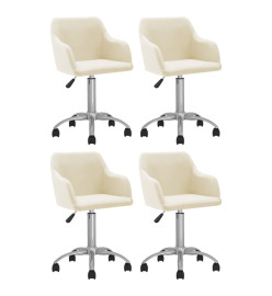 Chaises pivotantes à manger lot de 4 crème tissu