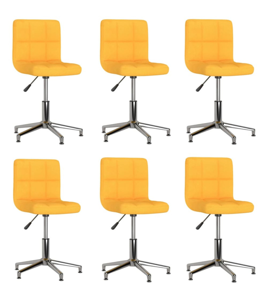 Chaises pivotantes à manger lot de 6 jaune moutarde tissu