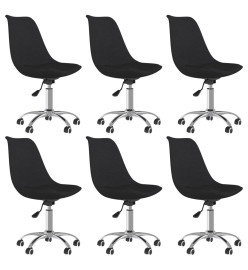 Chaises pivotantes à manger lot de 6 Noir Tissu