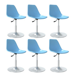 Chaises pivotantes à manger lot de 6 bleu PP