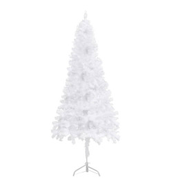 Arbre de Noël artificiel d'angle LED et boules Blanc 150 cm PVC