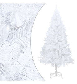 Arbre de Noël artificiel avec LED et boules Blanc 180 cm PVC