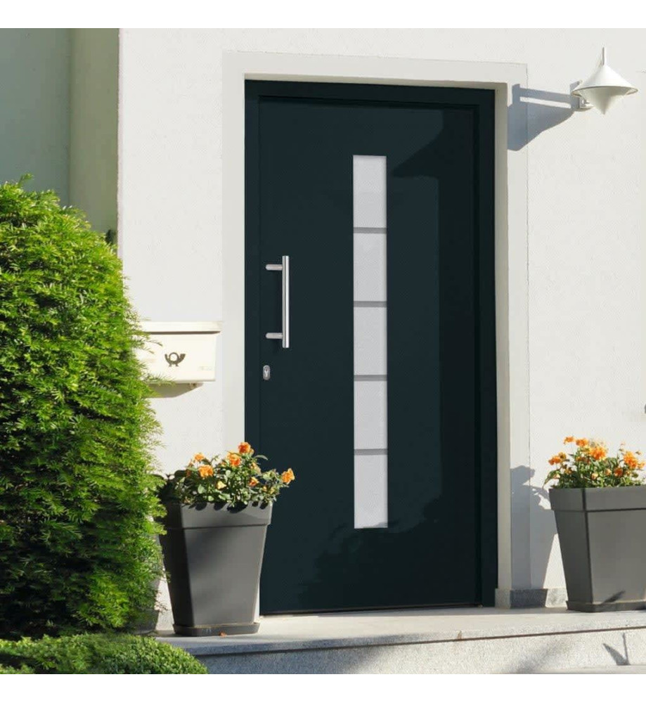 Porte d'entrée Aluminium et PVC Anthracite 110x210 cm